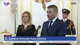 Brífing P. Pellegriniho a D. Sakovej po jej vymenovaní do funkcie