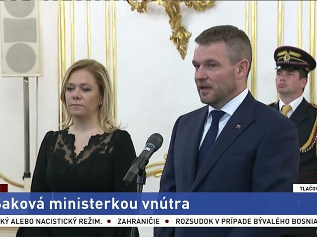 Brífing P. Pellegriniho a D. Sakovej po jej vymenovaní do funkcie