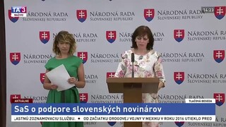 TB strany SaS o podpore slovenských novinárov