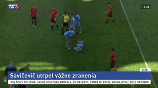 Kapitán Ružomberka fauloval Savičeviča, museli ho hospitalizovať
