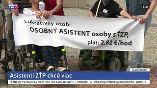 Asistenti ŤZP protestovali pred parlamentom, chcú viac