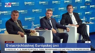 Záznam vystúpenia P. Pellegriniho, A. Babiša a M. Šefčoviča na konferencii Globsec