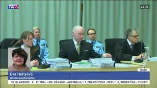 Klinická psychologička E. Heftová o Breivikovom psychickom stave