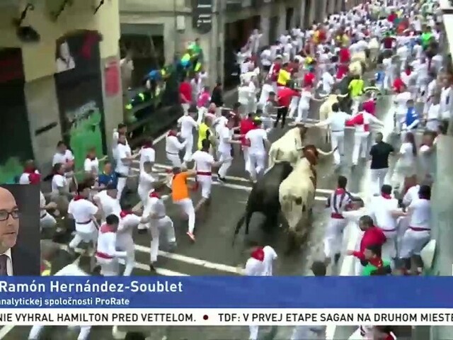 J. R. Hernández-Soublet o behu s býkmi v španielskej Pamplone