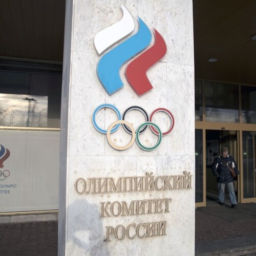 Ruská vlajka olympijské kruhy