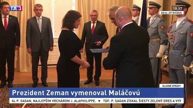 Zeman vymenoval novú ministerku práce Matláčovú