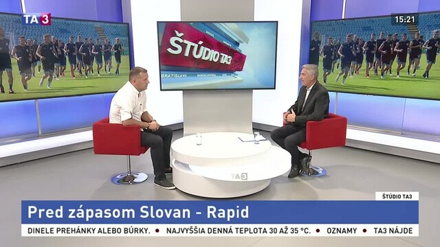 ŠTÚDIO TA3: J. Valachovič pred zápasom Slovana s Rapidom Viedeň