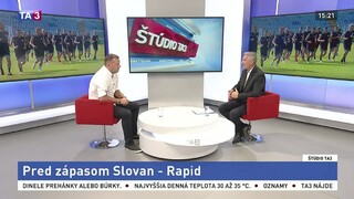 ŠTÚDIO TA3: J. Valachovič pred zápasom Slovana s Rapidom Viedeň