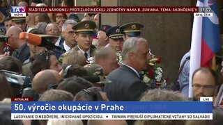 Záznam z pietnej spomienky k 50. výročiu okupácie v Prahe