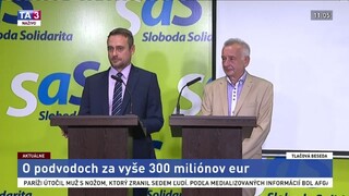 TB predstaviteľa SaS Jozefa Rajtára a Petra Cvika o podvodoch za vyše 300 miliónov eur