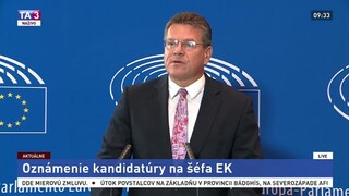 TB M. Šefčoviča o oznámení svojej kandidatúry na post predsedu EK