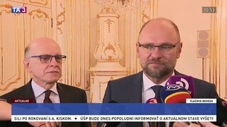 Brífing predstaviteľov strany SaS po rokovaní s A. Kiskom