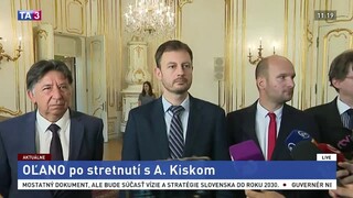 Brífing predstaviteľov strany OĽaNO po rokovaní s A. Kiskom