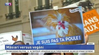 Francúzski vegáni bojujú s mäsiarmi, rozbíjajú výklady i kreslia graffiti