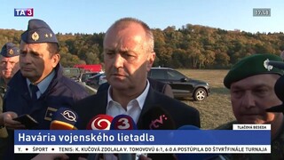Brífing ministra P. Gajdoša a zástupcov OS SR po páde lietadla