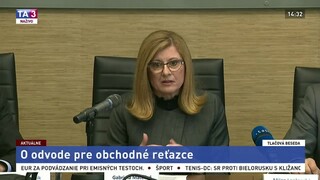 TB ministerky Matečnej o odvode pre obchodné reťazce