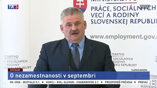 TB ministerstva práce o vývoji nezamestnanosti v septembri