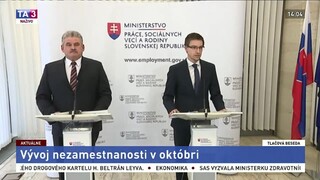 TB ministerstva práce o vývoji nezamestnanosti v októbri