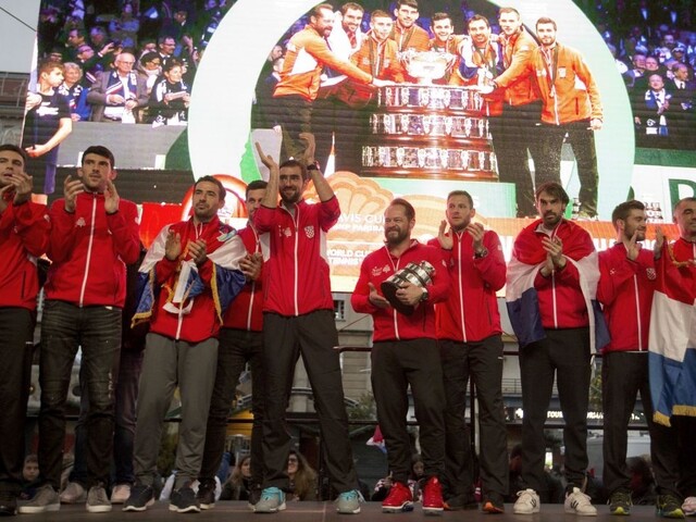 Davis Cup je doma. Chorváti vítali na námestí víťazov pohára