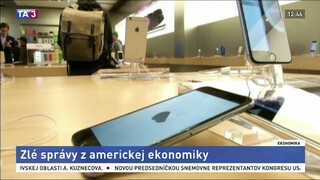 Akcie na americkom trhu klesli, Apple očakáva nižšie tržby