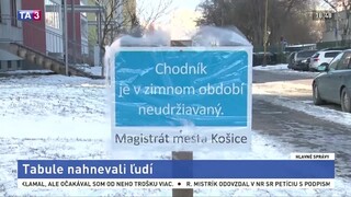 Košičanov rozhnevali tabule, mesto ich osadilo miesto odpratania snehu