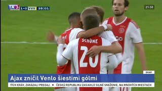 Futbalisti Ajaxu suverénne zdolali Venlo, strelili šesť gólov