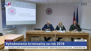 TB policajného prezídia o vyhodnotení kriminality za rok 2018