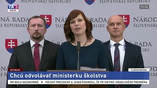 TB predstaviteľov OĽaNO a SAS o odvolávaní ministerky školstva