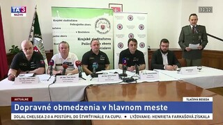 TB KR policajného zboru o obmedzeniach dopravy v Bratislave
