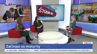 ŠTÚDIO TA3: R. Kanovská a E. Gajdošová o začínajúcich sa maturitách