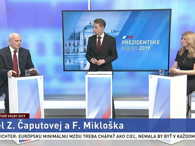 Duel prezidentských kandidátov Čaputovej s Mikloškom