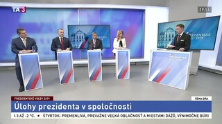 Diskusia kandidátov Z. Čaputovej, Š. Harabina, M. Krajniaka a M. Šefčoviča
