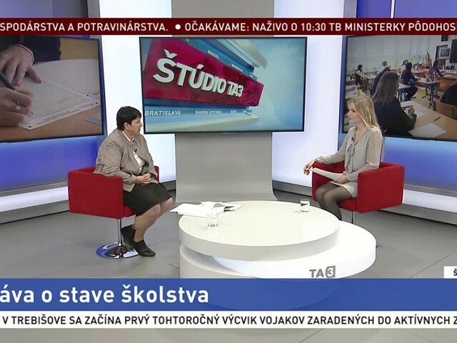 ŠTÚDIO TA3: V. Kalmárová o stave školstva