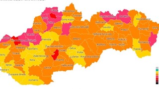 Covid automat: Väčšina Slovenska je oranžová, červené sú len tri okresy