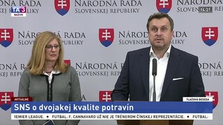 TB SNS o tvrdeniach SaS o dvojakej kvalite potravín