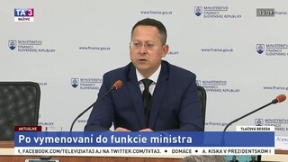 TB ministra financií L. Kamenického po vymenovaní do funkcie