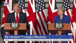 TB D. Trumpa a T. Mayovej po rokovaní v Londýne