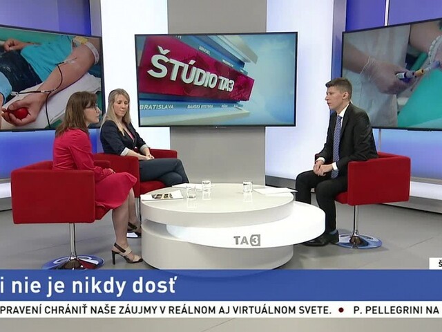 ŠTÚDIO TA3: Z. Kovaľová a M. Frigová o darovaní krvi