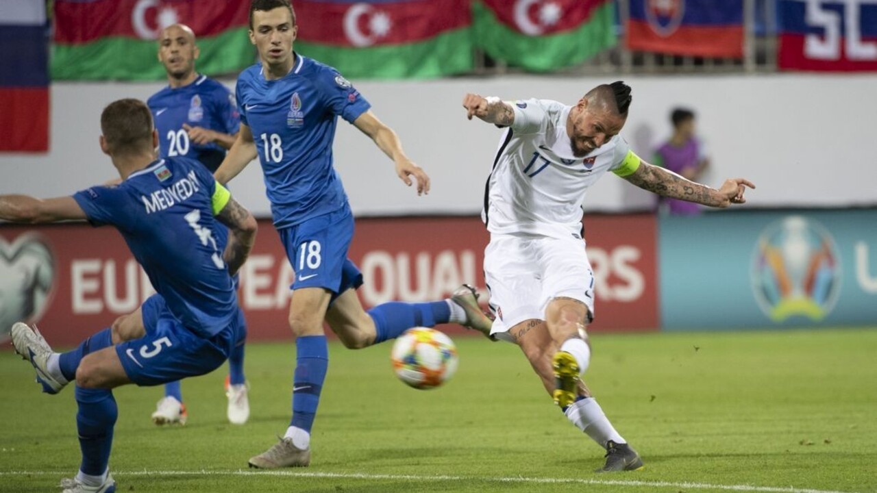 Slováci triumfovali nad Azerbajdžanom, Hamšík dal rekordný gól