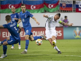 Slováci triumfovali nad Azerbajdžanom, Hamšík dal rekordný gól