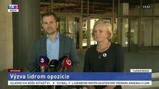 TB I. Matoviča a Z. Kušnírovej, ktorí vyzvali opozíciu k spoločnej diskusii