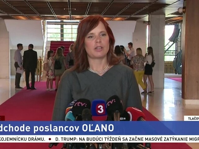 Brífing V. Remišovej o odchode poslancov z hnutia OĽANO