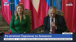 Vyhlásenie Z. Čaputovej a M. Zemana po spoločnom stretnutí