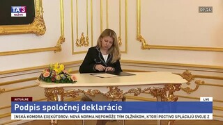 Podpis deklarácie o zahraničnopolitickej orientácii Slovenska