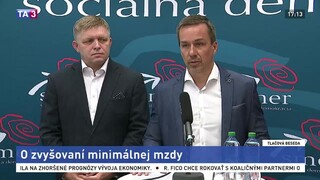 TB predstaviteľov Smeru-SD R. Fica a E. Tomáša o zvyšovaní minimálnej mzdy