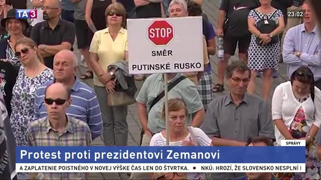Zastavme Zemana. Česi demonštrovali proti svojmu prezidentovi