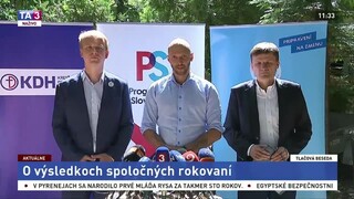 TB M. Trubana, M. Beblavého, A. Hlinu o výsledkoch spoločných rokovaní