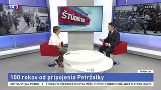 ŠTÚDIO TA3: Historička E. Kurincová o 100. výročí pripojenia Petržalky