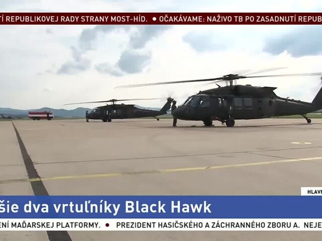 Armáda získala ďalšie dva vrtuľníky Black Hawk, dokopy ich bude deväť
