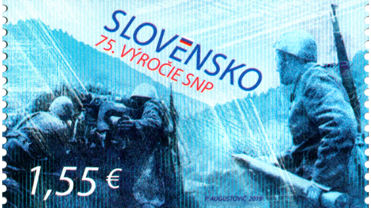 75. výročie  SNP si Slovenská pošta pripomína vydaním poštovej známky a pamätného listu